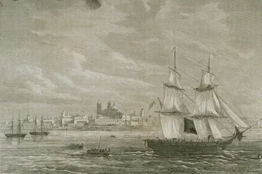 Ansicht von Montevideo, Uruguay, in den 1860er Jahren